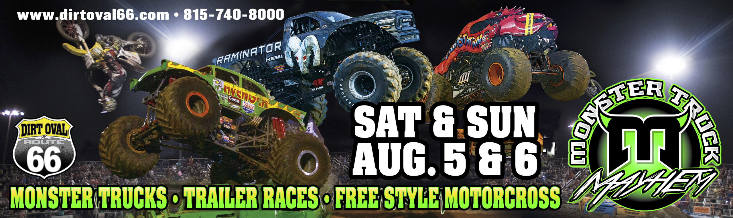 Monster Truck Mayhem. FreeStyle Motocross. Extreme Trailer Racing! - Dirt  Oval 66